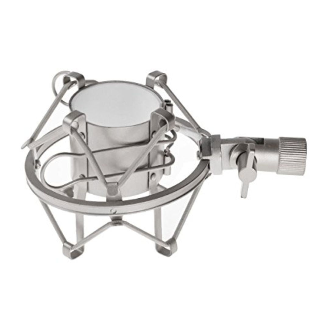 POWER PRO ACCE168 | Araña Antivibración para Micrófono Condensador Plateado 46–54mm
