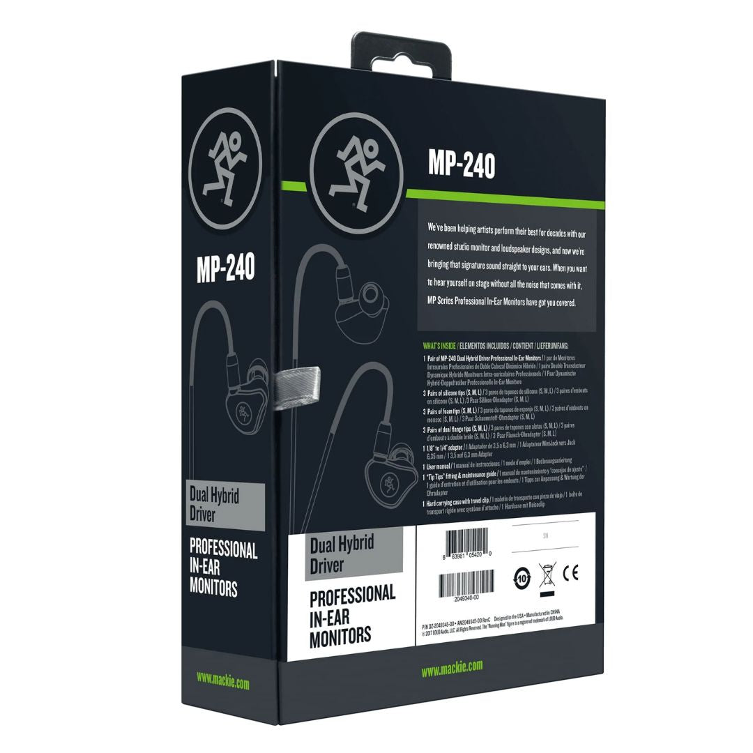 Mackie MP-240 | Audífonos In-Ear Profesionales con Driver Dual Híbrido