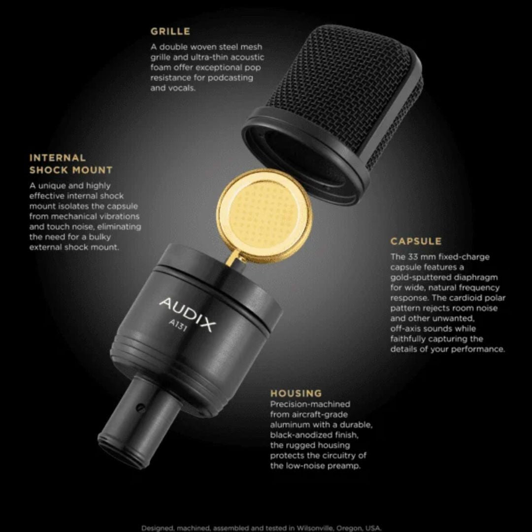 AUDIX A131 | Micrófono de Estudio de Condensador de Diafragma Grande