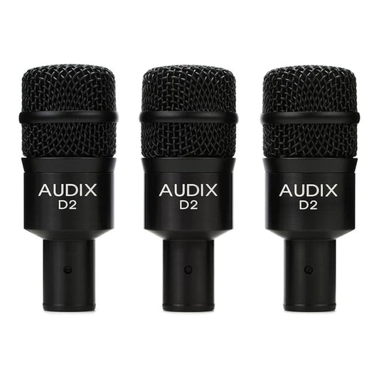 AUDIX D2 TRIO | Kit de Micrófonos para Batería (3 Unidades con Soportes)