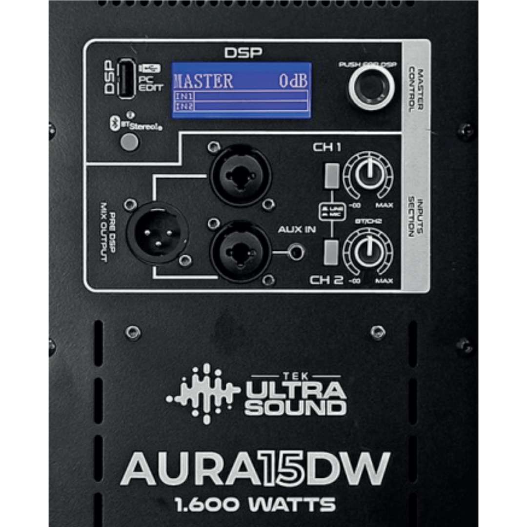 ULTRASOUND AURA 15DW | Caja Activa de 15’’ en Madera con DSP XION 56 Bits y BT Estéreo