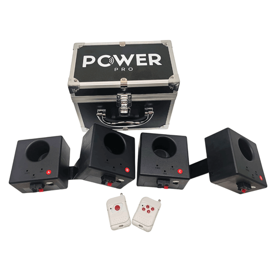 Kit de 4 Activadores de Pirotecnia Fría Power Pro | Incluye Maleta de Aluminio