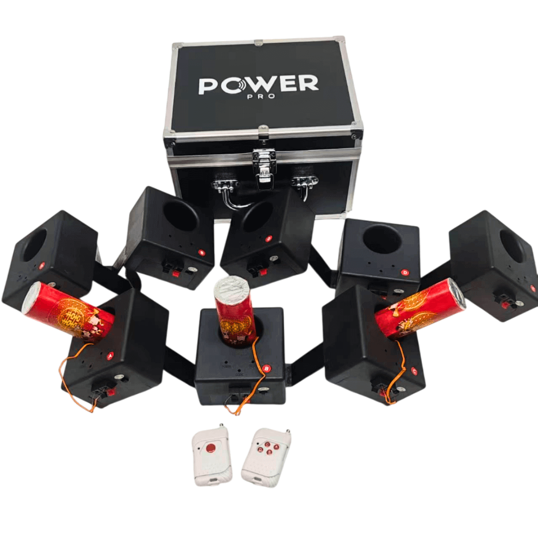 Kit de 8 Activadores de Pirotecnia Fría Power Pro | Incluye Maleta de Aluminio