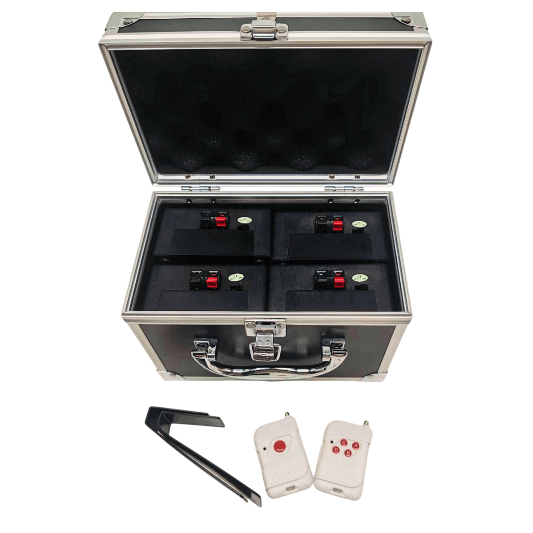 Kit de 4 Activadores de Pirotecnia Fría Power Pro | Incluye Maleta de Aluminio