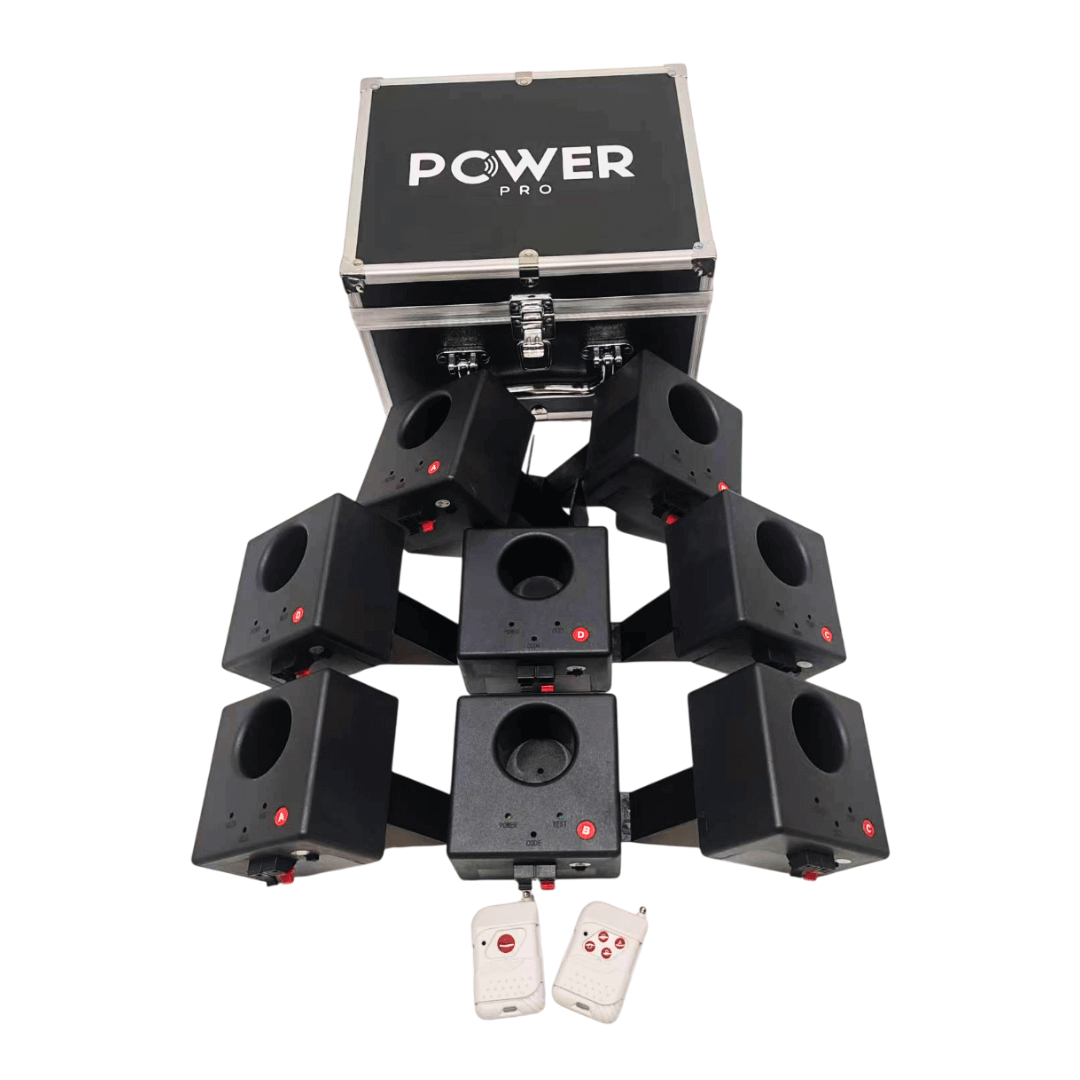 Kit de 8 Activadores de Pirotecnia Fría Power Pro | Incluye Maleta de Aluminio