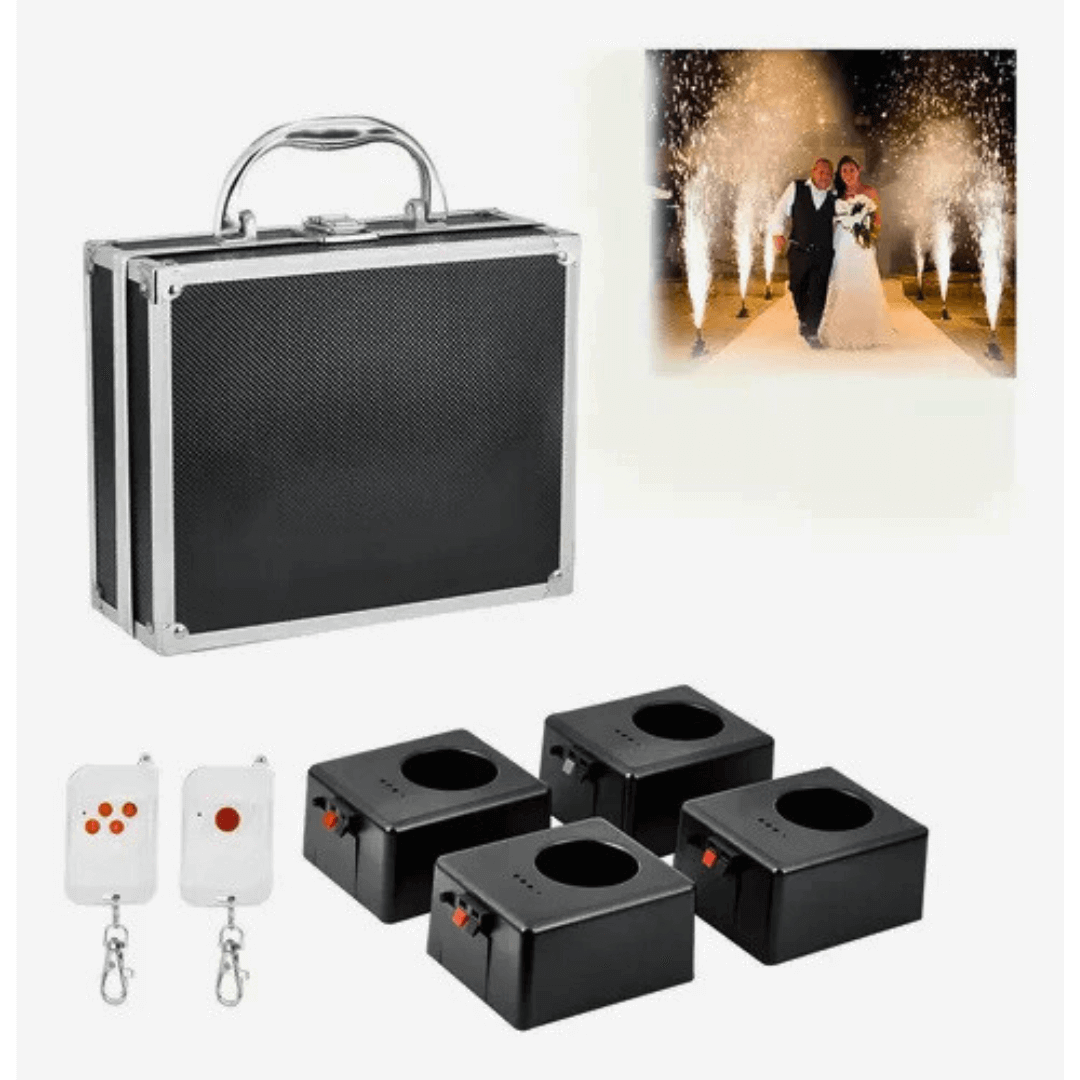 Kit de 4 Activadores de Pirotecnia Fría Power Pro | Incluye Maleta de Aluminio