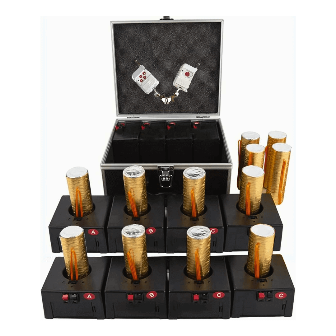 Kit de 8 Activadores de Pirotecnia Fría Power Pro | Incluye Maleta de Aluminio