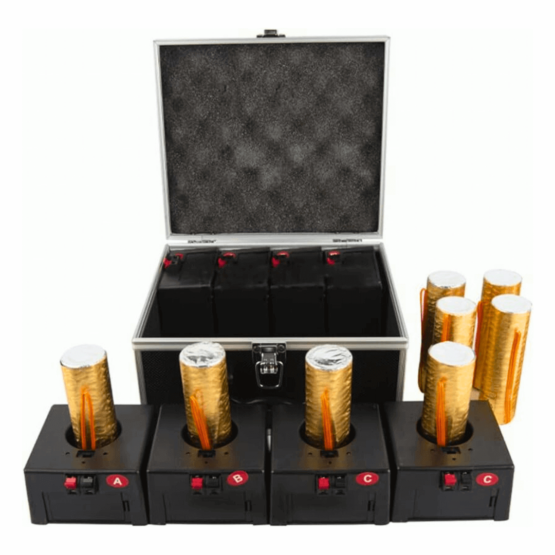 Kit de 8 Activadores de Pirotecnia Fría Power Pro | Incluye Maleta de Aluminio
