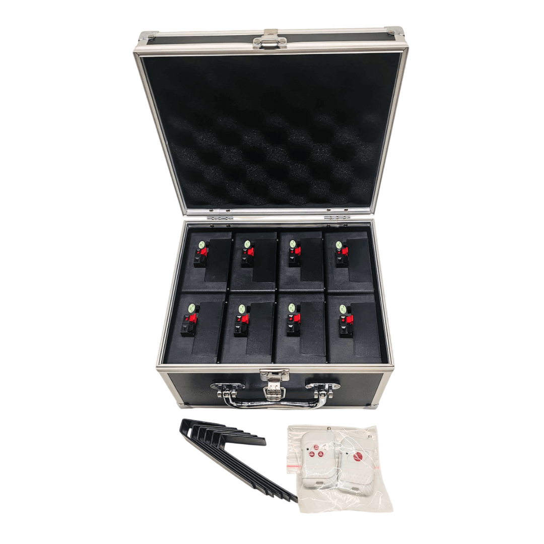 Kit de 8 Activadores de Pirotecnia Fría Power Pro | Incluye Maleta de Aluminio