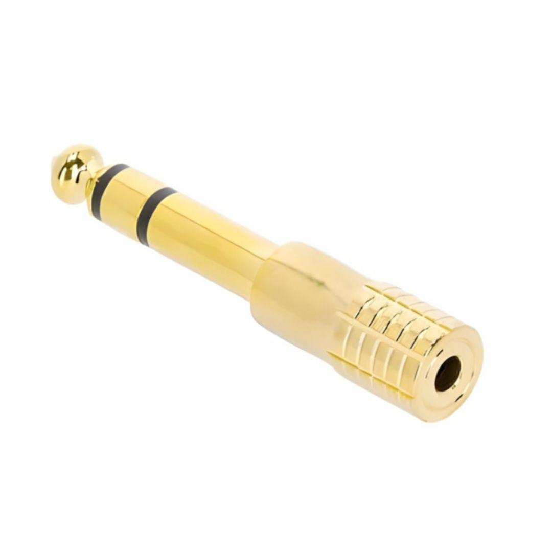 Adam Hall K4AMF3JM3GOLD | Adaptador Jack 3.5 mm a Plug 6.3 mm Stereo Serie 4 Star
