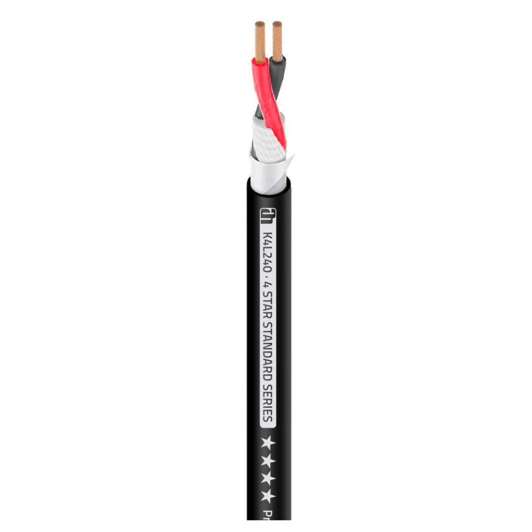 Adam Hall K4LS240 | Cable de Altavoz Profesional 2 × 4,0 mm² Negro – 100 m