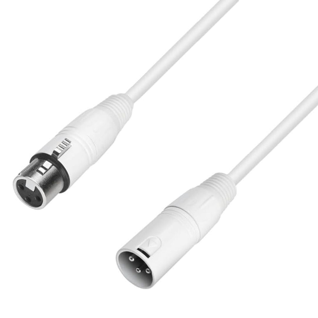 Adam Hall K4MMF1500-SNOW | Cable Micrófono XLR Canon Hembra a Canon Macho Blanco – 15 m