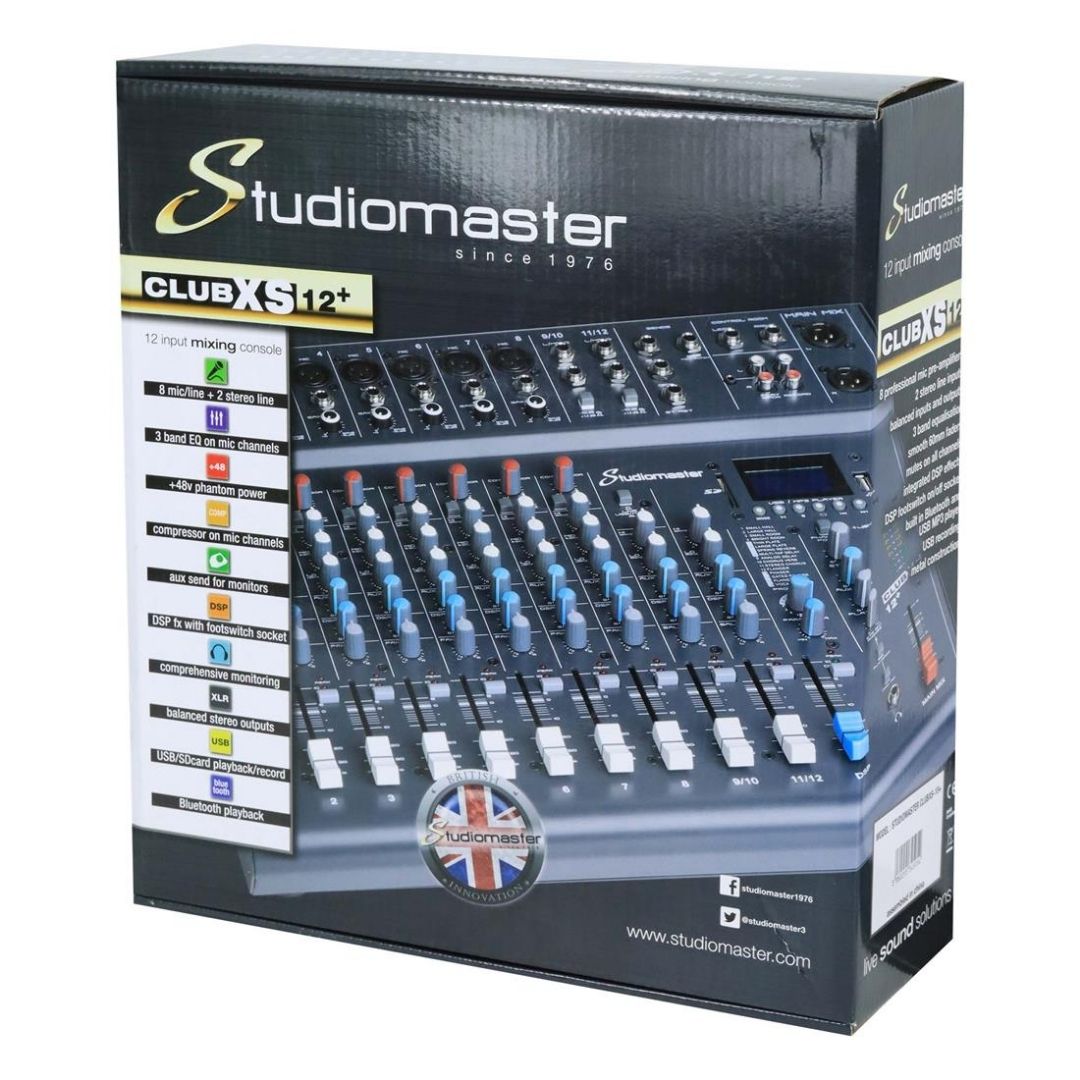 Studiomaster CLUB XS12+ | Consola de Audio de 12 Canales