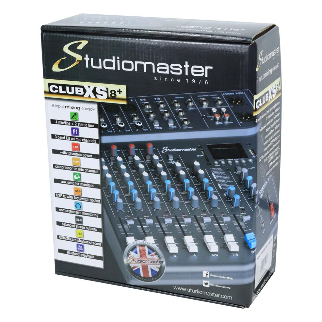 Studiomaster CLUB XS8+ | Consola de Audio de 8 Canales