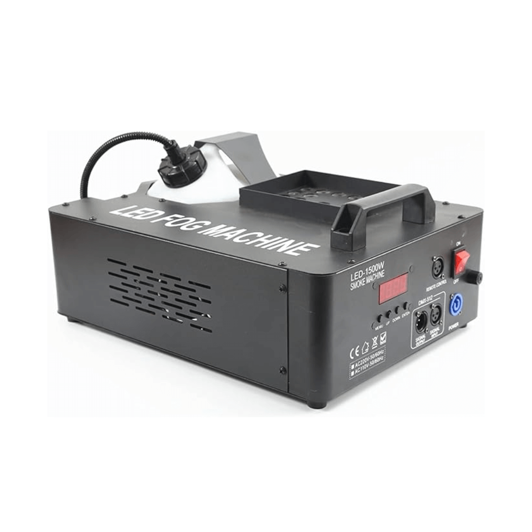 Cámara de Humo 1500W + LED | Máquina de Niebla Vertical con Luces RGB 6×3W + Control Inalámbrico