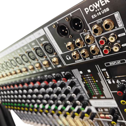 EX16-USB – Consola de Audio de 16 Canales Reales con Interfaz – POWER PRO