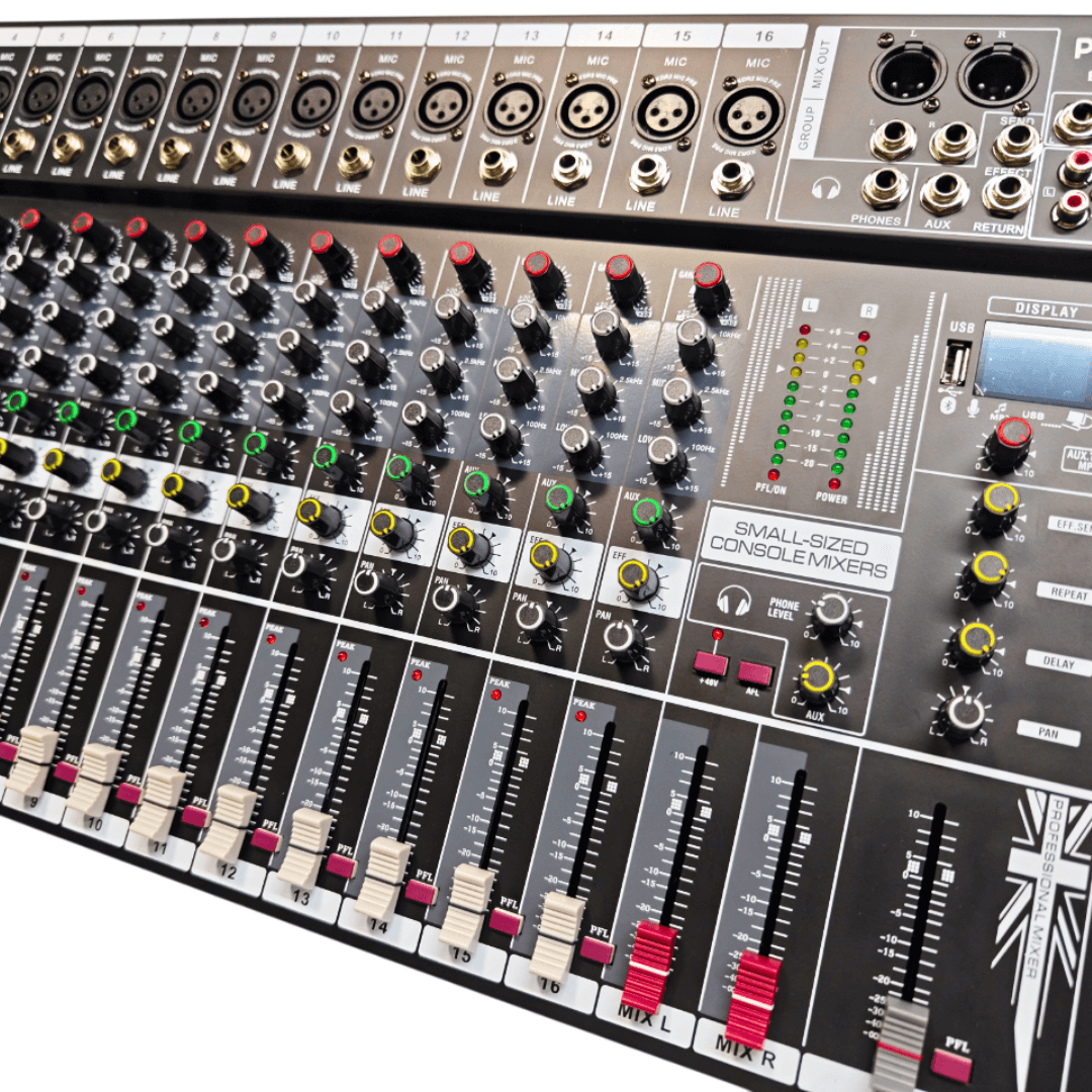 EX16-USB – Consola de Audio de 16 Canales Reales con Interfaz – POWER PRO