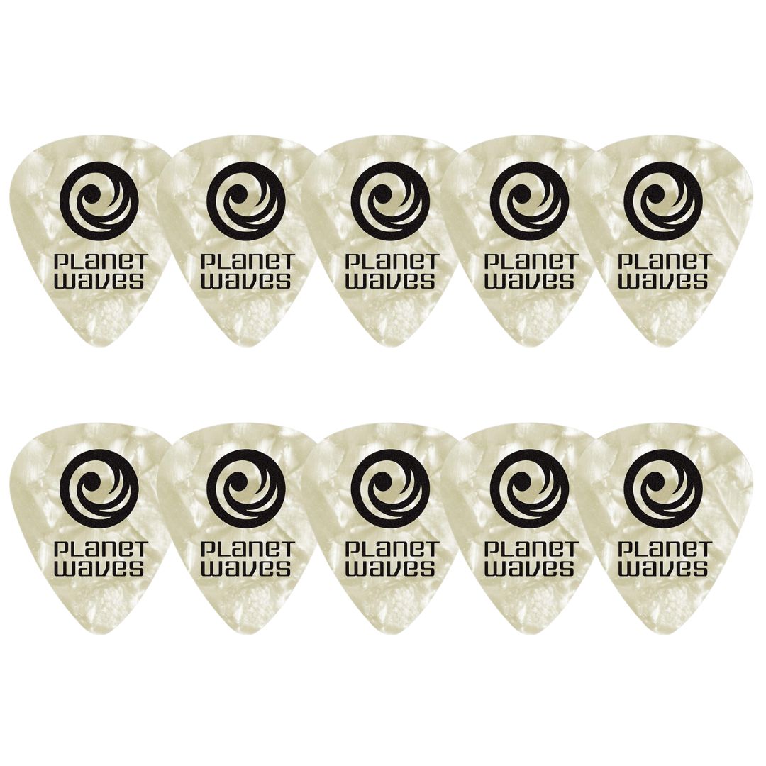 D’Addario 1CWP7-10 | Vitelas Celluloid White Pearl Extra Heavy 1.25mm (Pack x10)