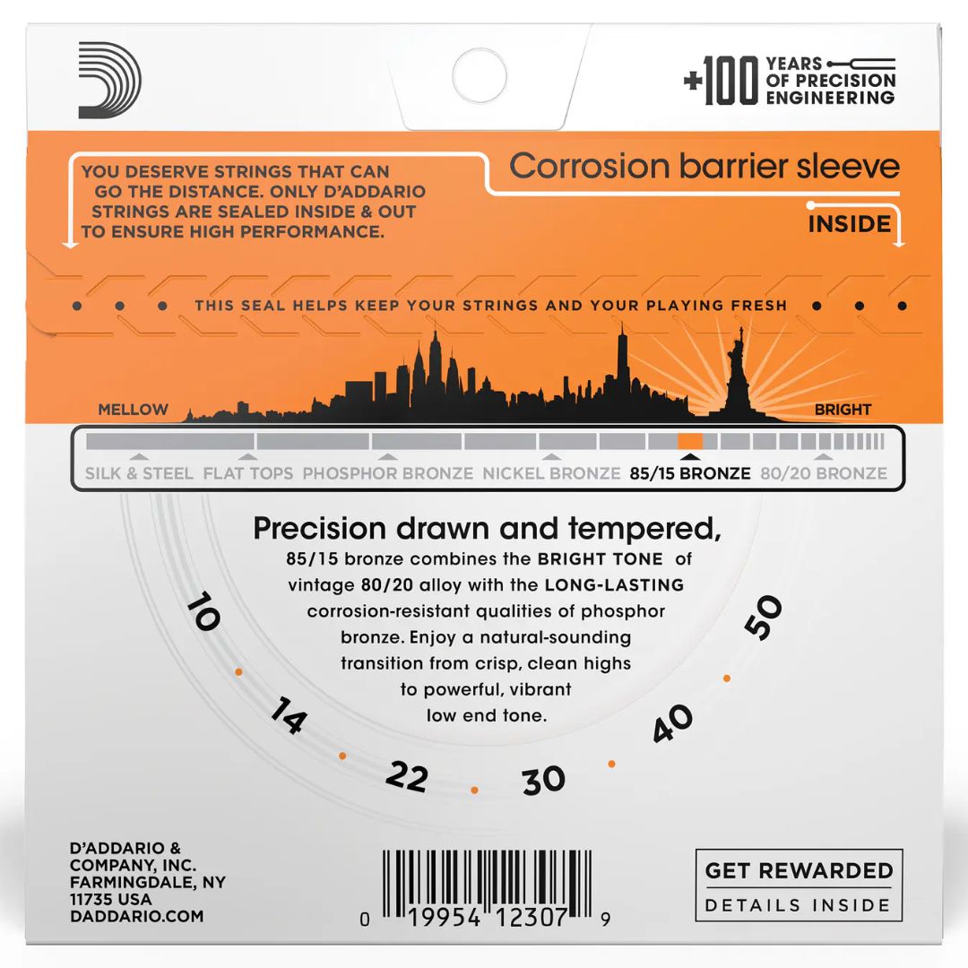 D’Addario EZ900 | Cuerdas para Guitarra Acústica 85/15 Bronze Extra Light