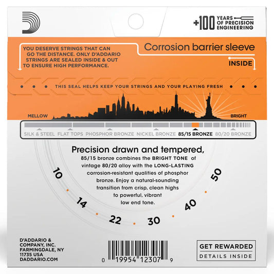 D’Addario EZ900 | Cuerdas para Guitarra Acústica 85/15 Bronze Extra Light