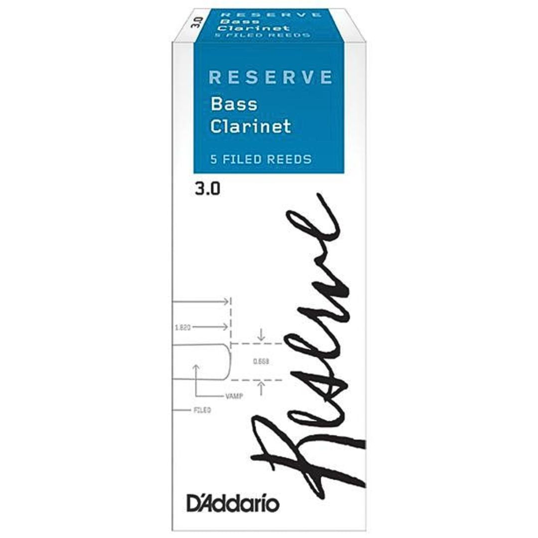 D’Addario Reserve DER0530 | Cañas para Clarinete Bajo Nº 3.0 (Caja x5)