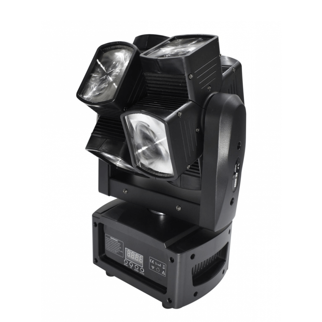 DOBLE BUMERÁN ROBÓTICO HORIZONTAL 8x15W RGBW - Cabeza Móvil Doble Equis con Giro Infinito