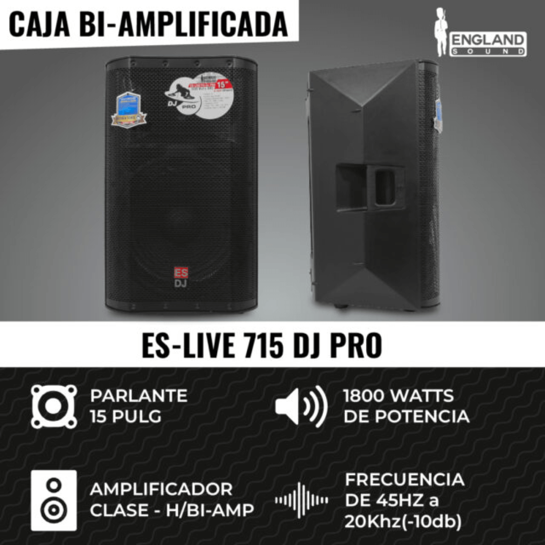 England Sound ES-LIVE 715 DJ PRO | Caja Activa Profesional de 15″