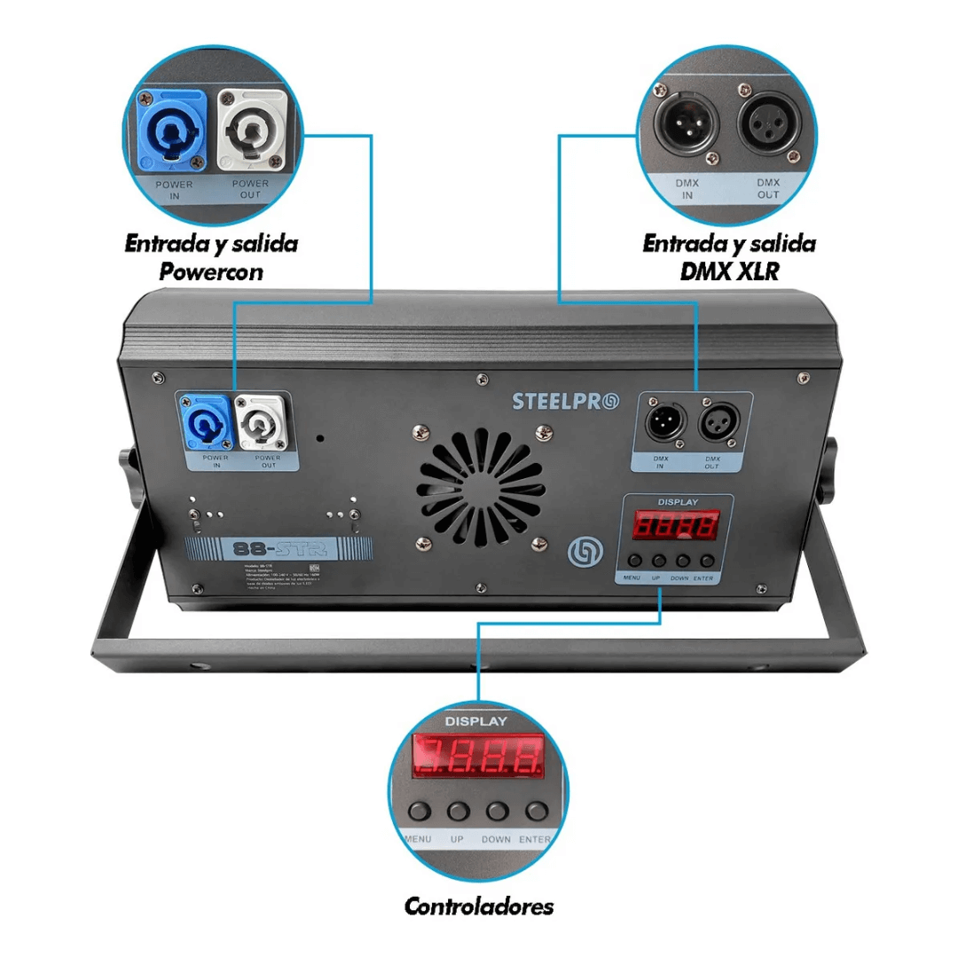 Estrobo ATOMIC 8+8 RGB Slim - Panel Estroboscópico Profesional RGBW DMX512