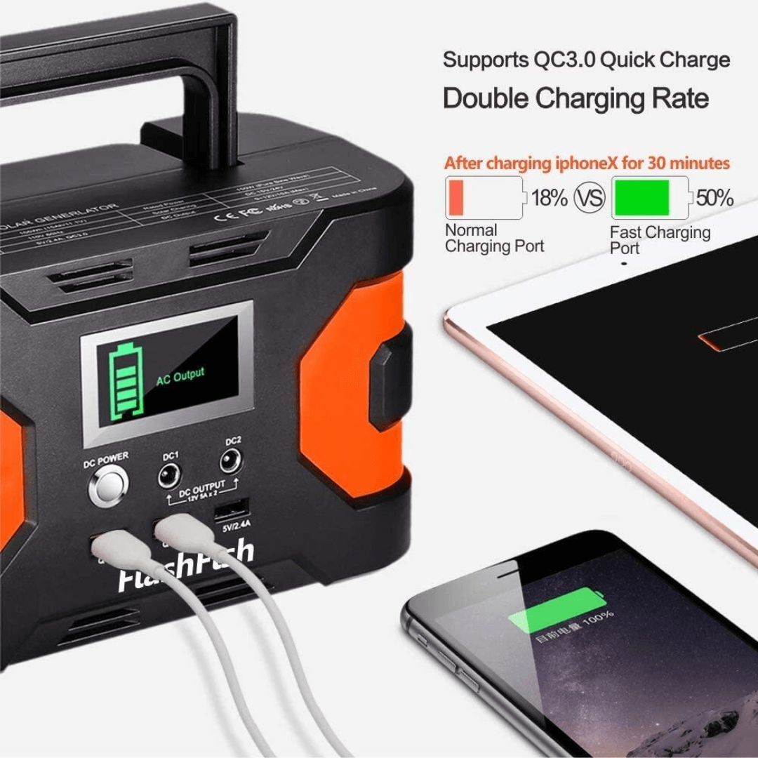 FlashFish EA150 | Estación de Energía Portátil 150W – 166Wh / 45.000mAh