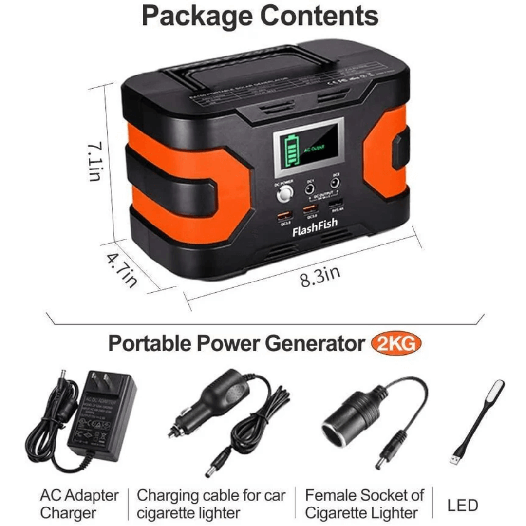 FlashFish EA150 | Estación de Energía Portátil 150W – 166Wh / 45.000mAh