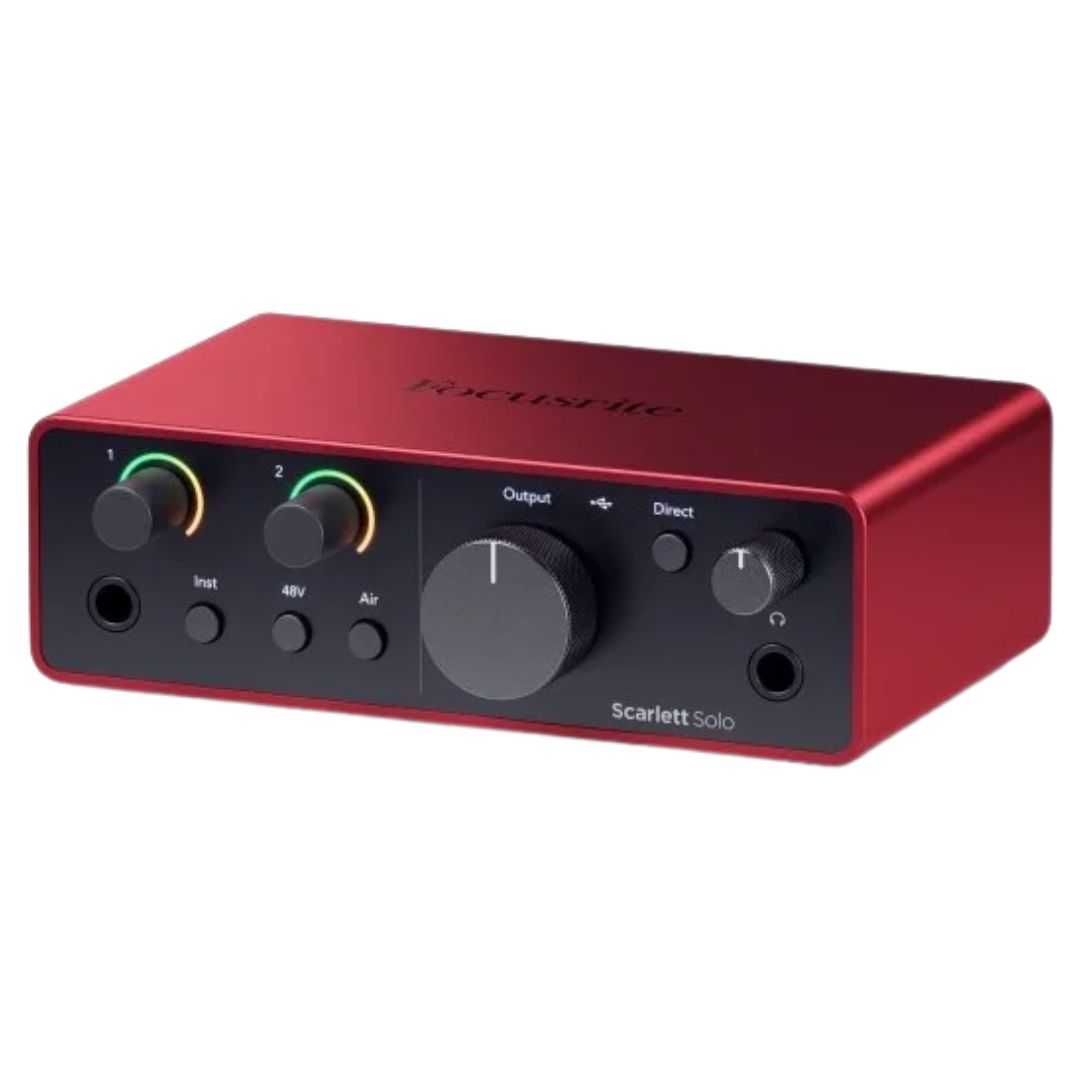 Focusrite Scarlett Solo Studio 4ta Gen | Kit Completo Home Studio (Interfaz + Micrófono + Audífonos)