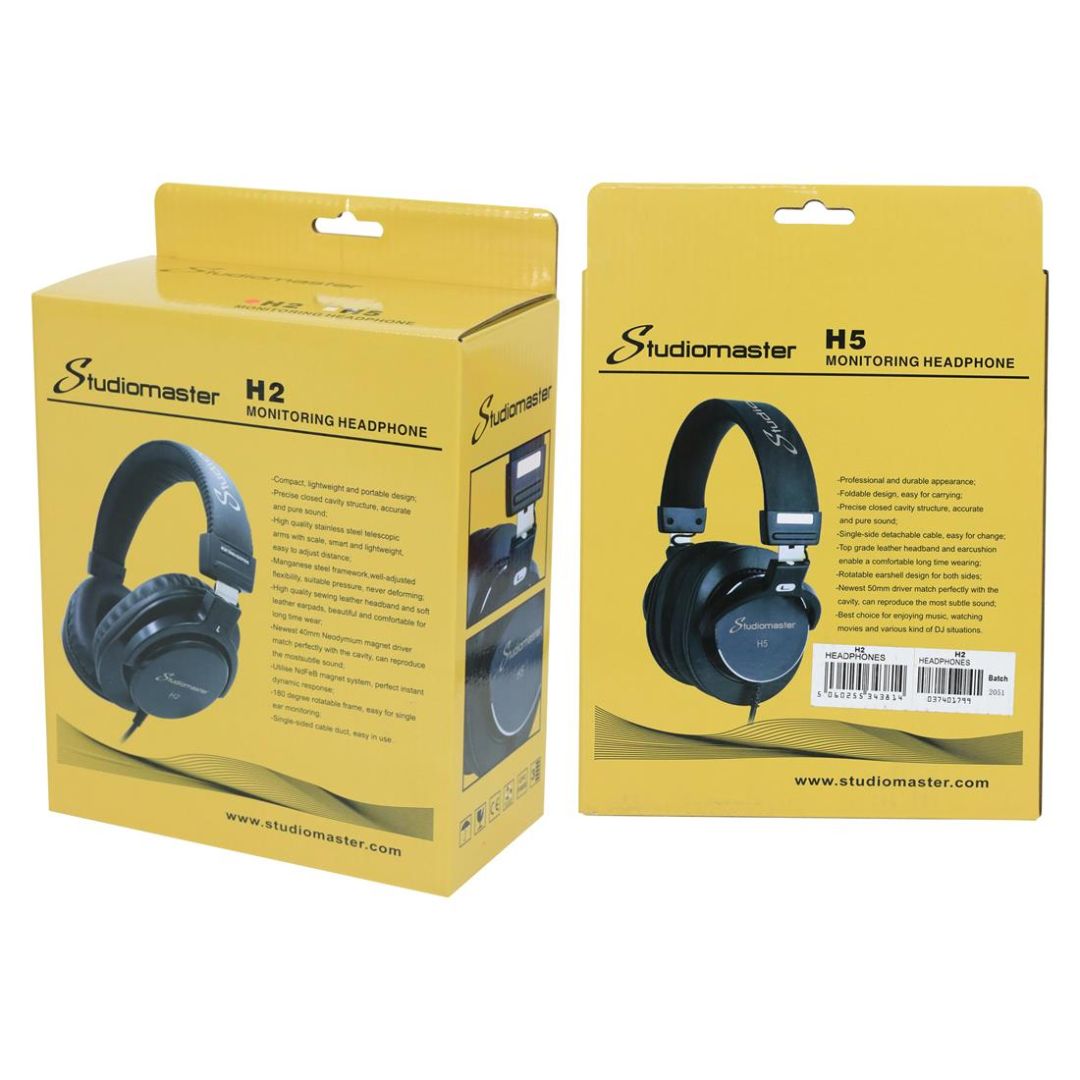 Studiomaster H2 | Audífonos Profesionales para DJ 40mm