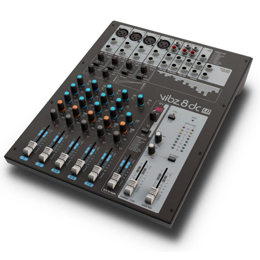 LD Systems VIBZ 8 DC | Consola Analógica Profesional de 8 Canales con Efectos y Compresor