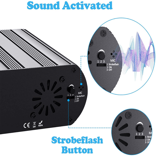 Luz Mini Terminator – Láser Doble + Mini Cañón Giratorio RGB | Efecto Escénico 2en1 para Fiestas y DJ