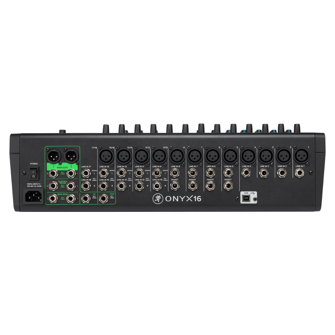 Mackie ONYX 16 | Consola Analógica Profesional 18×4 con USB, SD Recording y FX Dinámicos