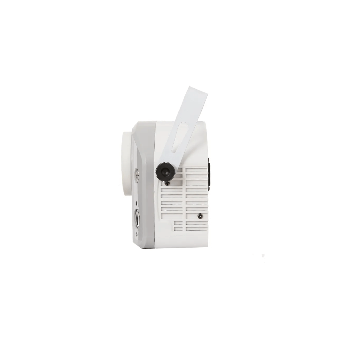MIX White 4 EN 1 Cañón Giratorio + Estrobo + Láser Doble + 2 LED RGB | Efecto Profesional para DJ y Eventos