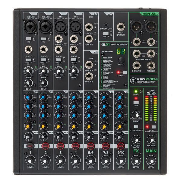 Mackie ProFX10 V3 | Mixer 10 Canales con Interfaz USB y GigFX™