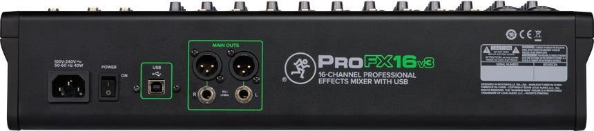 Mackie ProFX16 V3 | Mixer 16 Canales con Interfaz USB y GigFX™