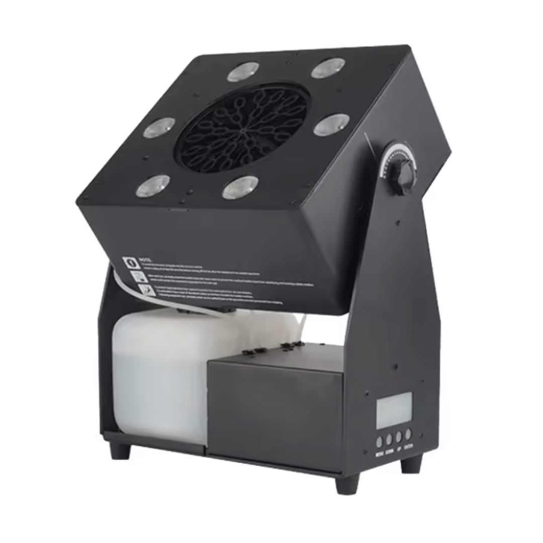 Máquina de Burbujas LED 3en1 DMX | Efecto Escénico Profesional con Luz RGBW y Control Remoto