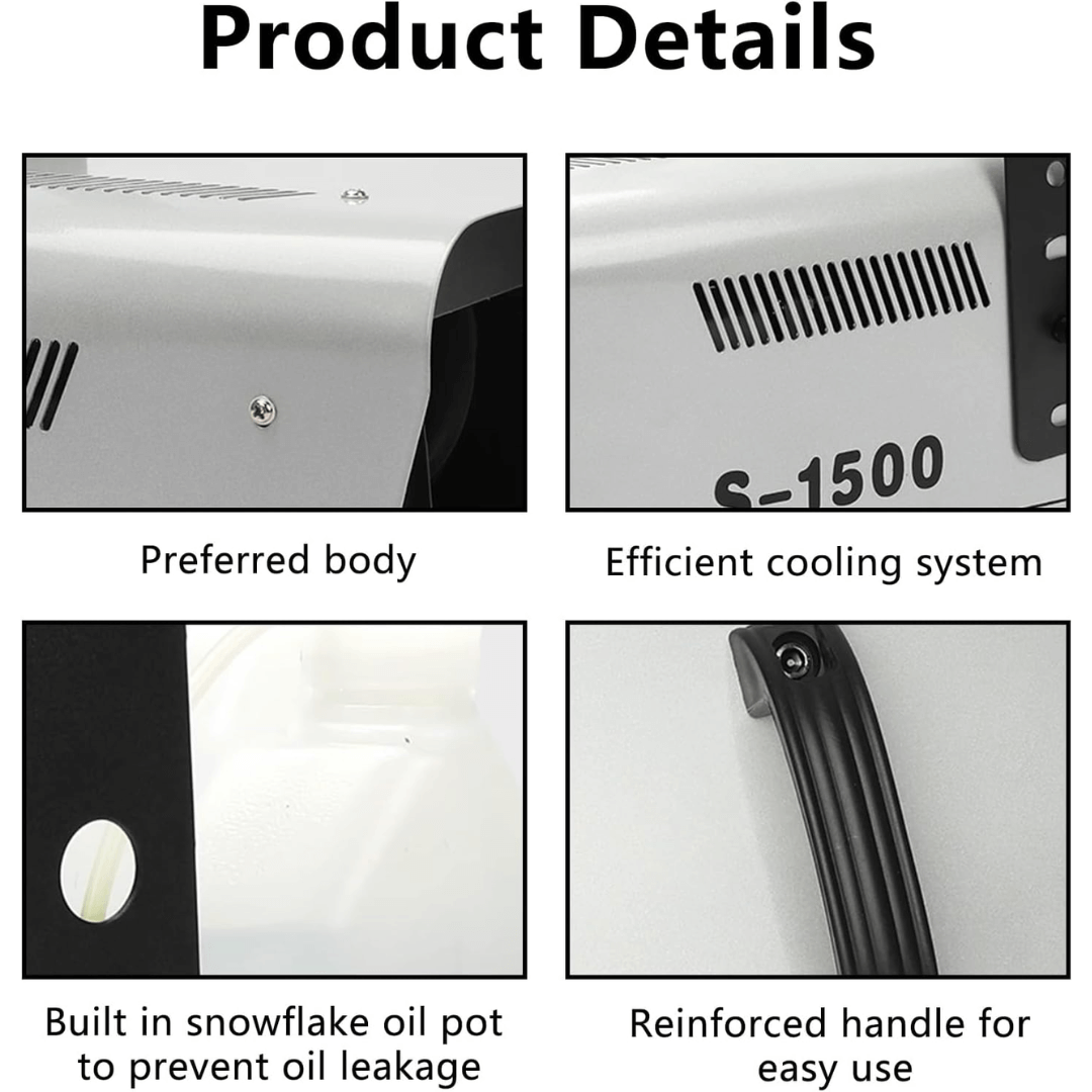 Máquina de Nieve 1500W SNOW | Generador de Copos Artificiales con Control Remoto para Eventos y Escenarios