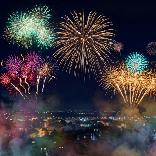 PR-C019-1 ECUADOR HD | Torta de Pirotecnia 19 Disparos / 19 Efectos