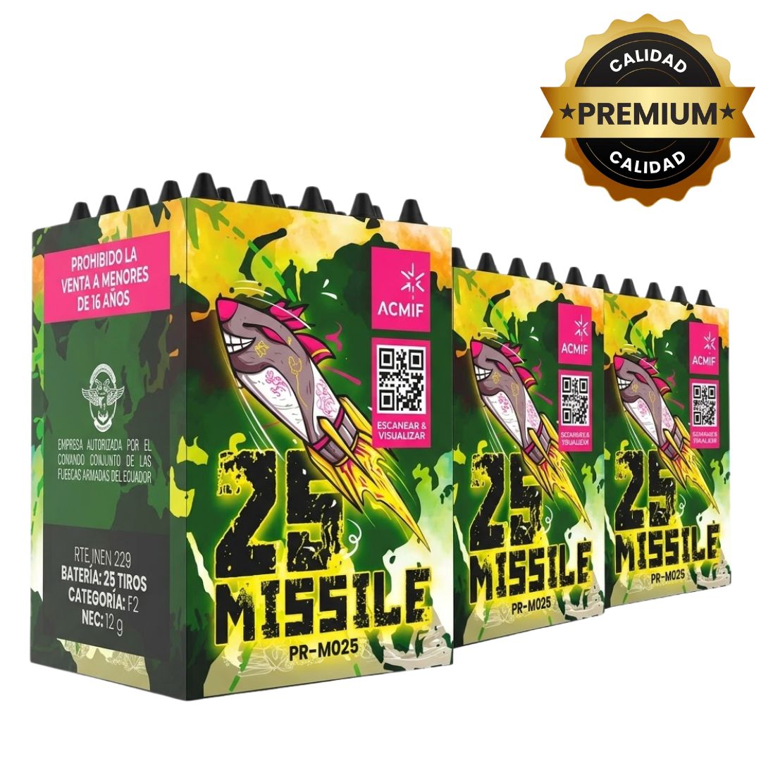 PR-M025 MISSILE 25 | Batería de Misiles Silbato + Cracker