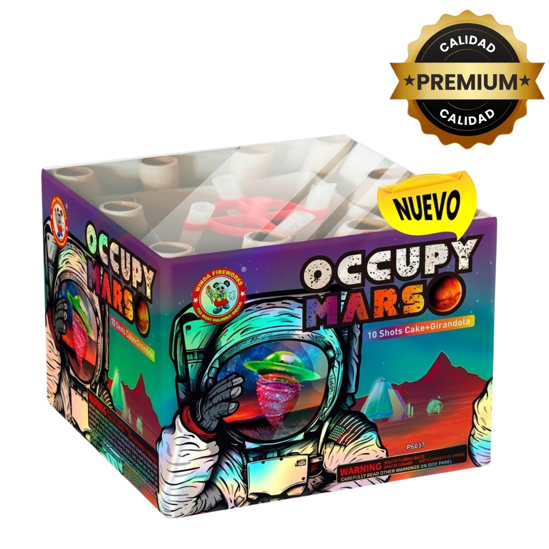 PR-P6037 OCCUPY MARS | Torta de Pirotecnia 10 Disparos / 10 Efectos