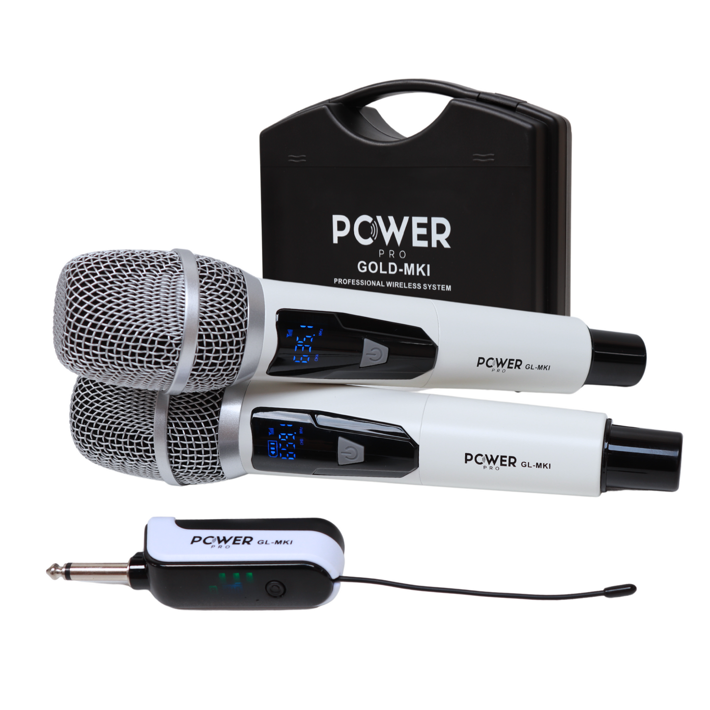 Micrófono Inalámbrico Recargable Dual 60m POWER PRO GOLD MK1