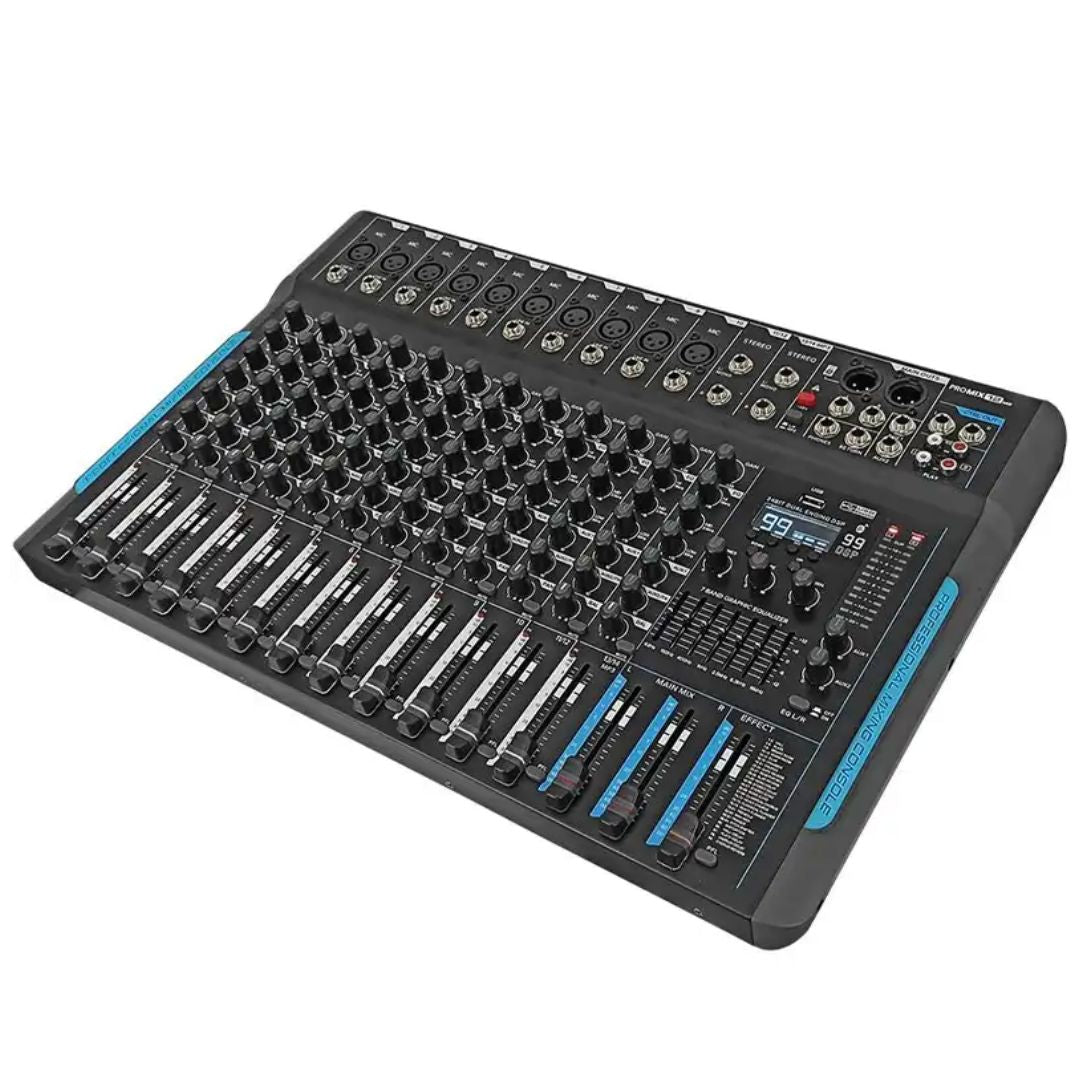 SONIC USA ProMix12 Mk2 | Consola Mezcladora Analógica Profesional con DSP y Bluetooth