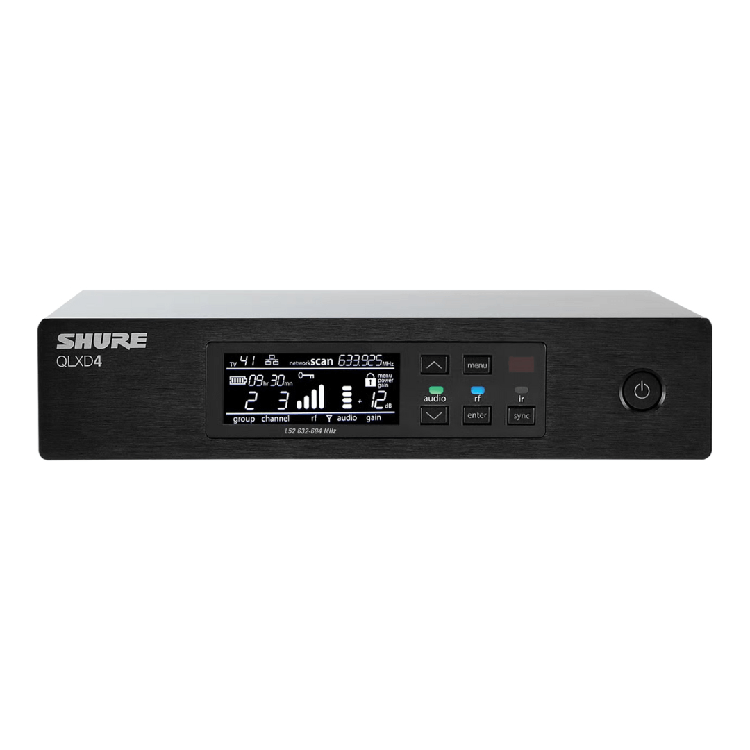 Shure QLXD4-J50 | Receptor Digital Inalámbrico para Sistemas QLX-D