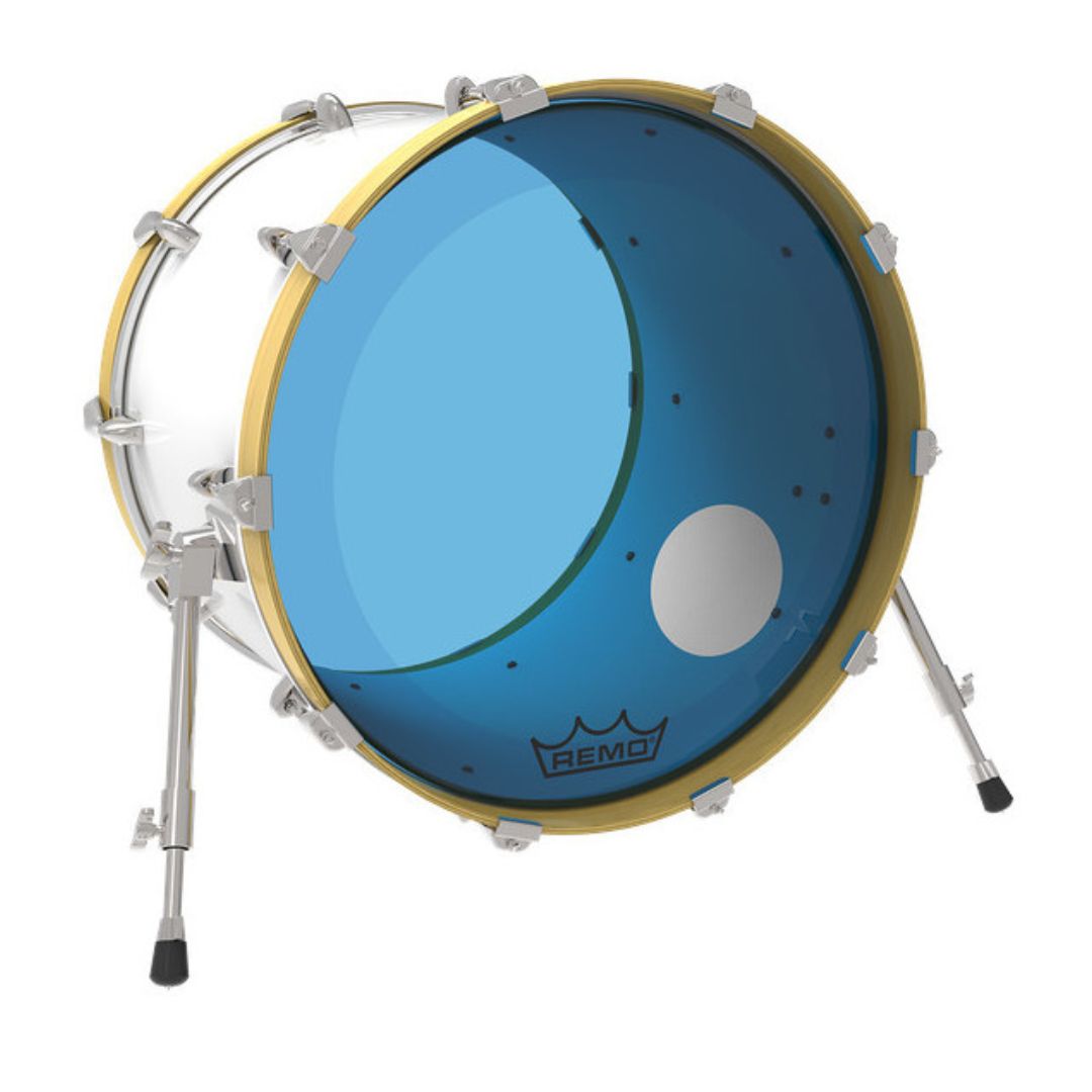 REMO P3-1322-CT-BUOH | Powerstroke® P3 Colortone™ Blue Parche de Bombo 22″ con Orificio 5″