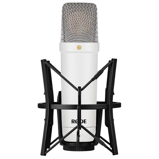 RØDE NT1 Signature Series Blanco | Micrófono de condensador profesional con soporte y filtro anti-pop