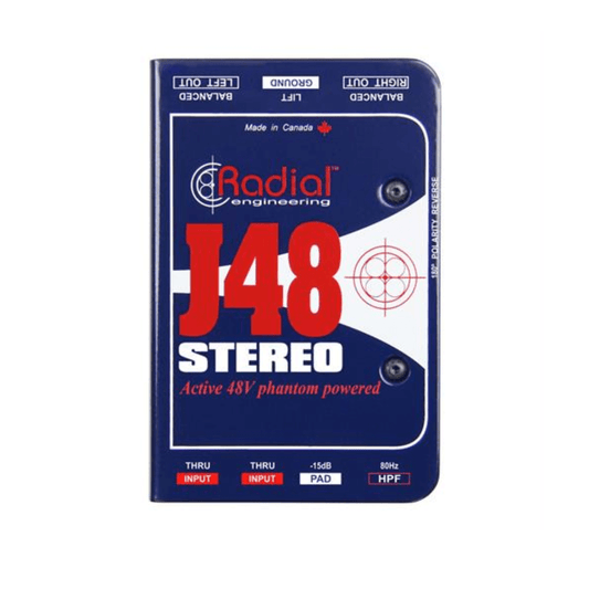 Radial J48 Stereo | Caja Directa Activa Premium 48V Phantom Powered