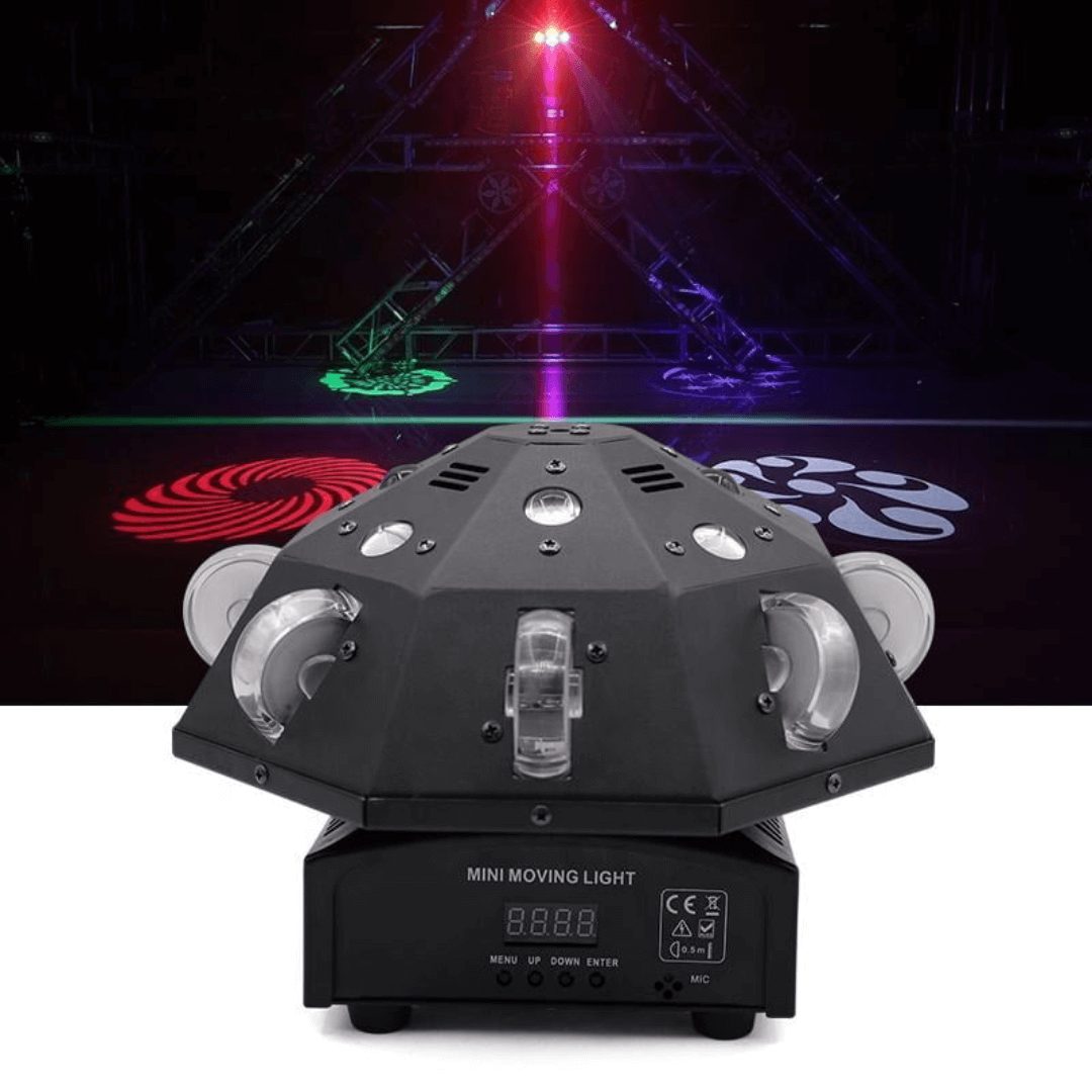 ROBÓTICA OVNI GIRATORIO 3 EN 1 - Luz Robótica Profesional Tipo Platillo RGBW